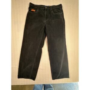 GMPYRE Women's Black Corduroy Pant 34x29 Relax Fit Retro Y2K Style